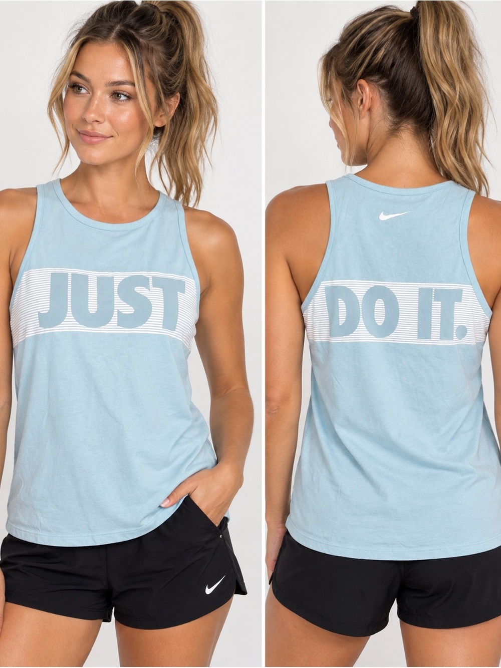 Nike Women’s XS Light Blue Just Do It Graphic Tank Top Athletic